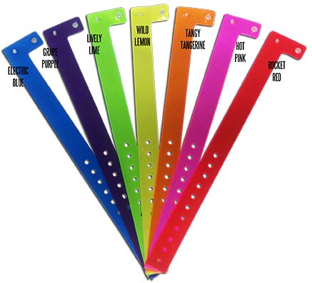 48  3/4" NEON BRIGHT ASSORTED PLASTIC/ VINYL WRISTBANDS WRISTBANDS FOR EVENTS, 