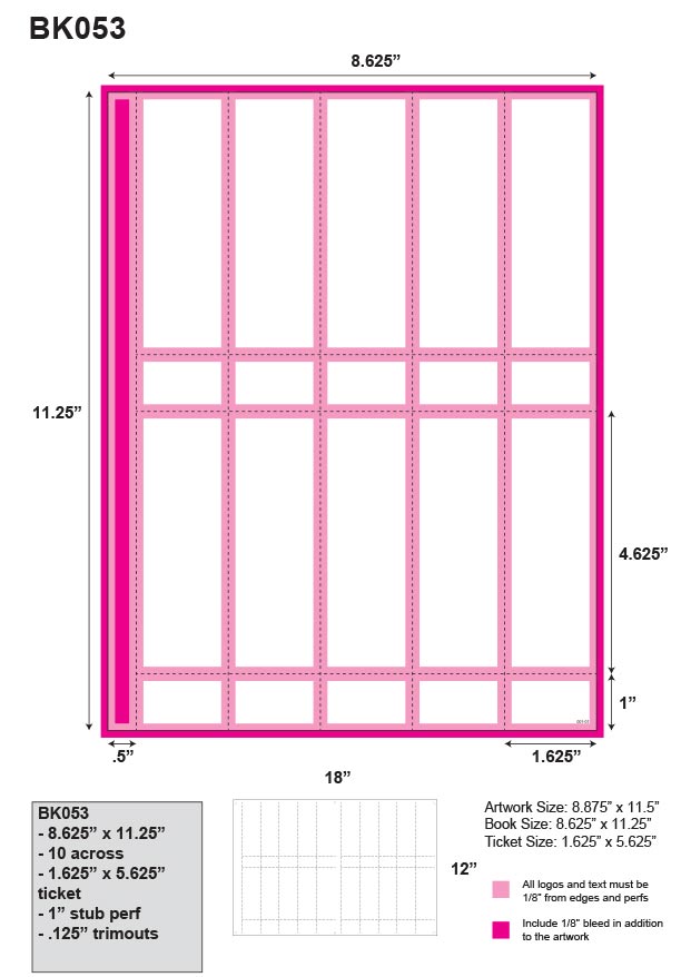 season book die templates ticket stub size