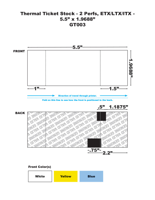 GT003 Thermal Ticket Stock for ETX/LTX/ITX Practical Automation Thermal Ticket Printer