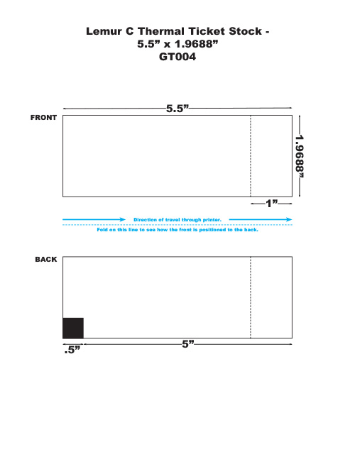 GT004 Thermal Ticket Stock for Lemur C Thermal Ticket Printer