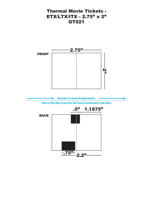 GT021 Thermal Ticket Stock 5.625 Ticketmaster Layout with 2 Perfs